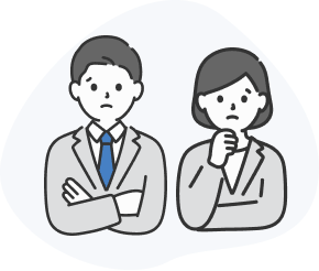 2人の教員が悩んでいる様子の絵