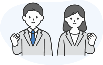 2人の教員が明るい表情の絵